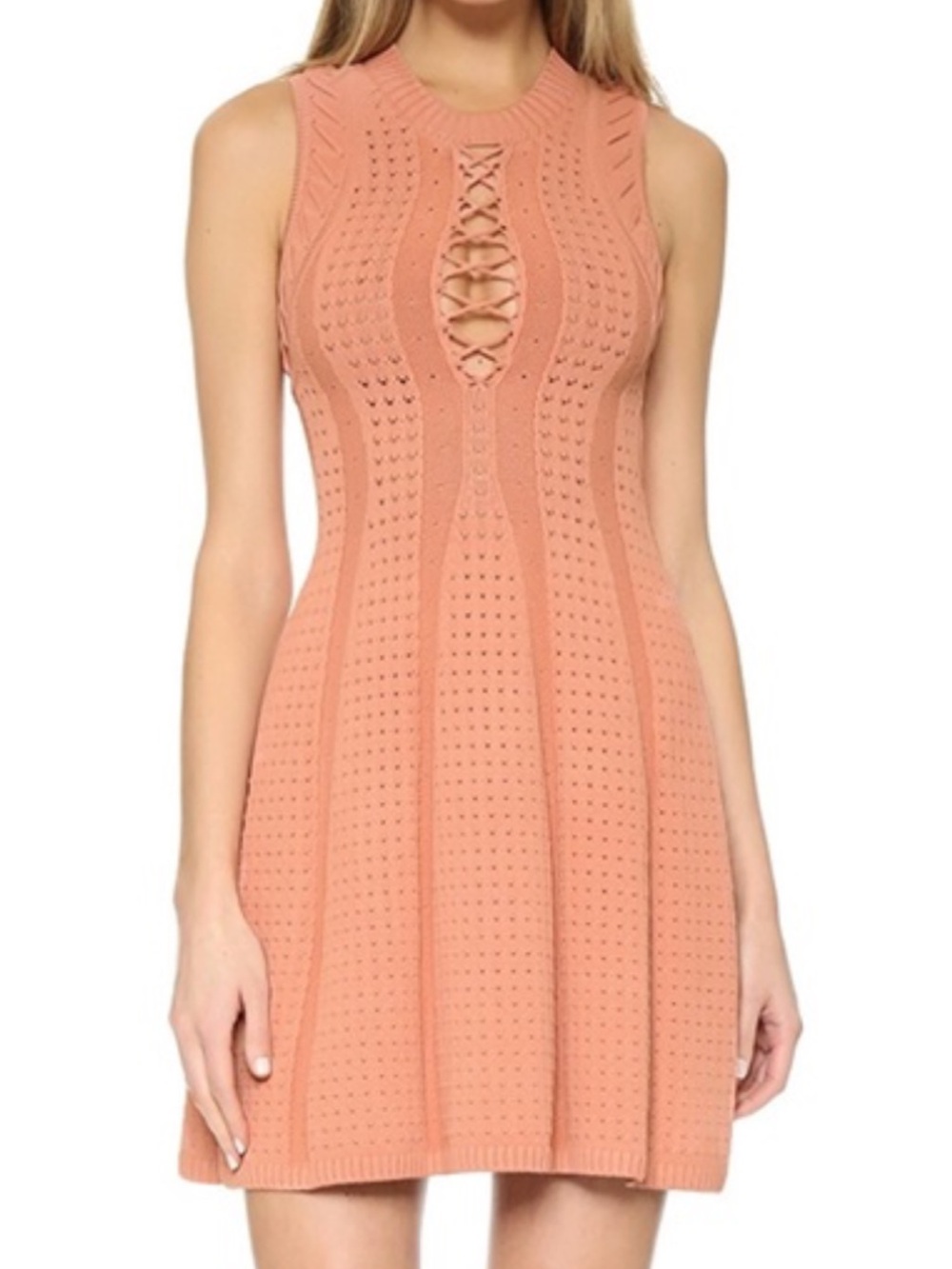 Ronny Kono Shira lace up mini dress